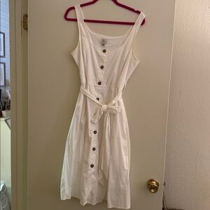 A New Day White Button-Front Dress